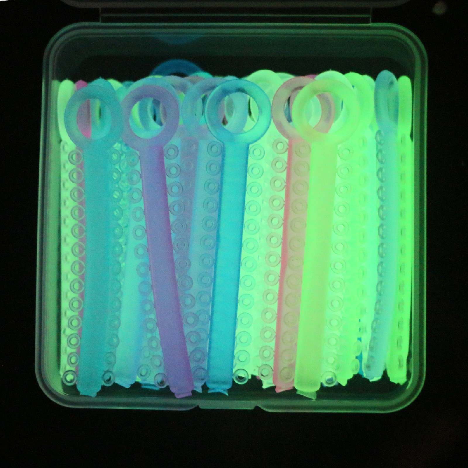 Dental Ortho Ligature Ties Glow in Dark Braces Elastic Rubber Bands Mixed Color