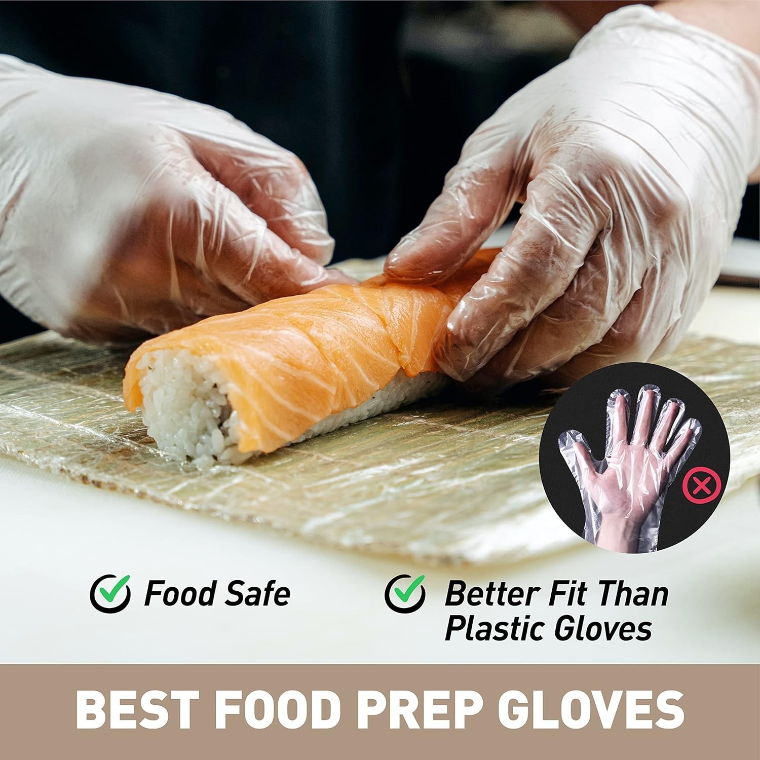 Disposable Gloves M, Food Safe | Latex-Free and Powder-Free Clear Vinyl Glove…