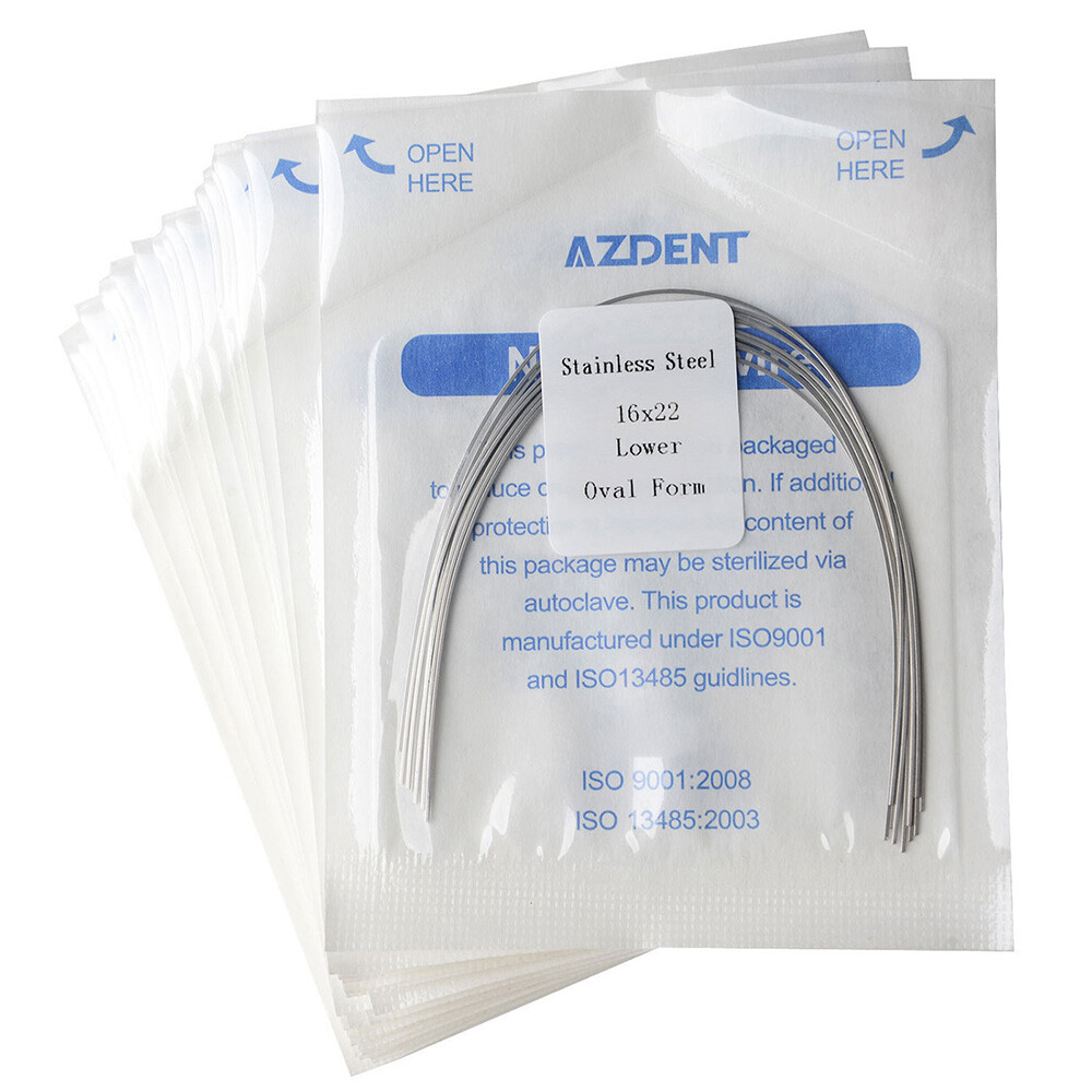 AZDENT 10pcs Dental Orthodontic Stainless steel Arch Wire (rectangular)