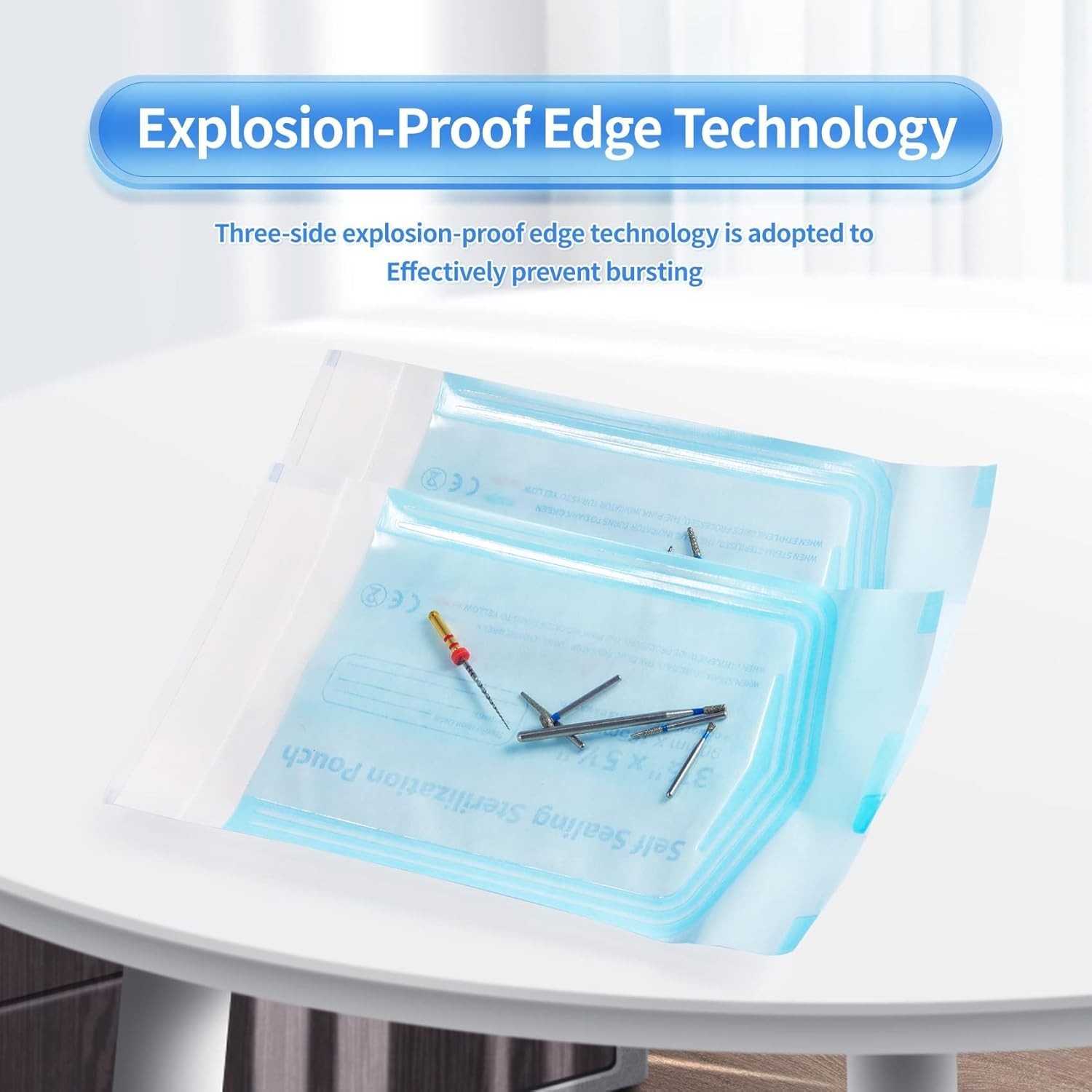 3.5 X 6.5 Self Sterilization Pouches for Dental Offices, 100 Pcs Self Seal St…