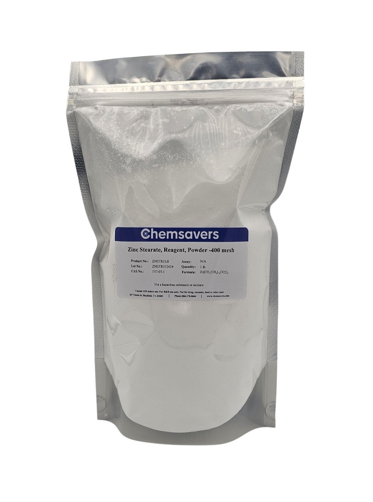 Zinc Stearate, Reagent, Powder -400 mesh, 1 lb.