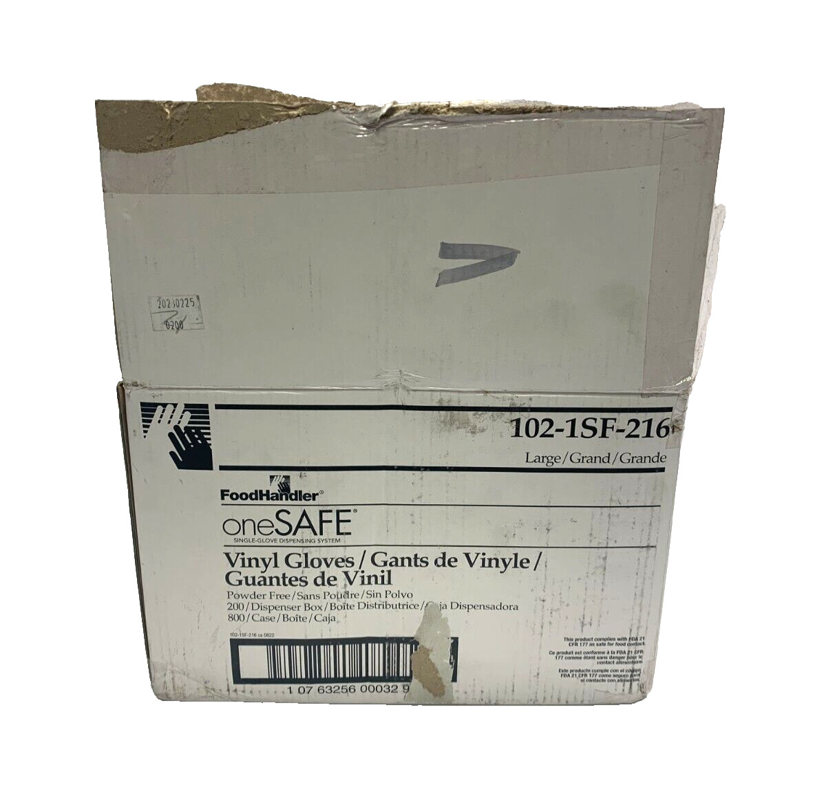 FOODHANDLER ONESAFE LARGE CLEAR POWDER FREE VINYL GLOVE — ROUGHLY 800 PIECES