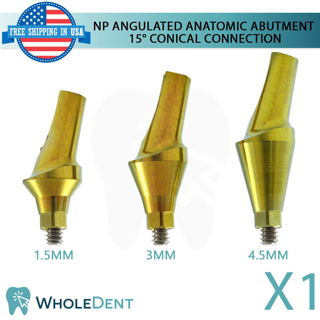 Narrow Platform Conical Connection Angulated Anatomic Abutment 15° Dental