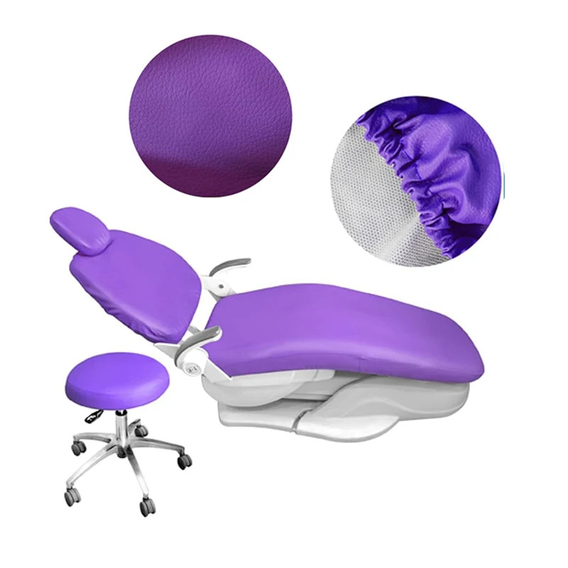 4Pcs/Set Dental Chair Cover Unit PU Leather Elastic Waterproof Protective Case