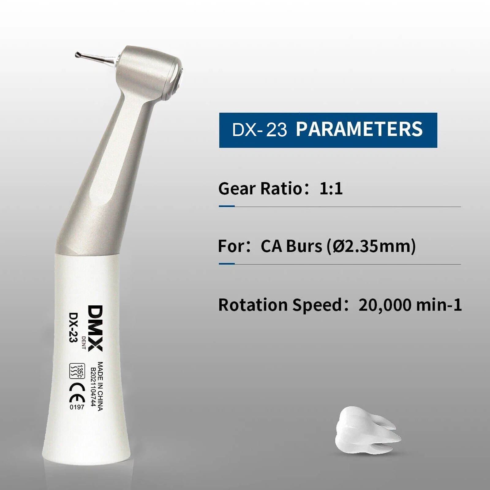 Dental Slow Speed Contra Angle Handpiece Fit 1.6/2.35mm Friction Grip Air Motor