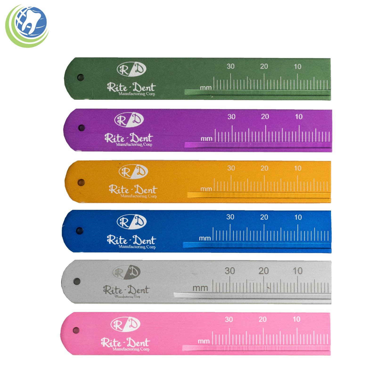 Endo Ruler Endodontic Stainless Steel Gauge Measuring Tool Assorted Colors