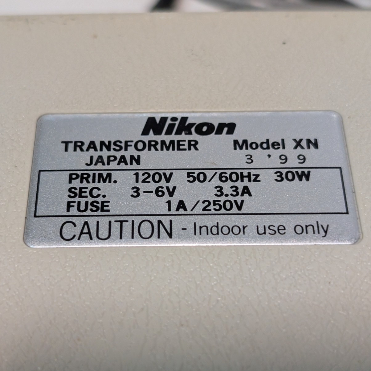 Nikon Model XN Microscope Control Transformer 120VAC 50Hz/60Hz 30W