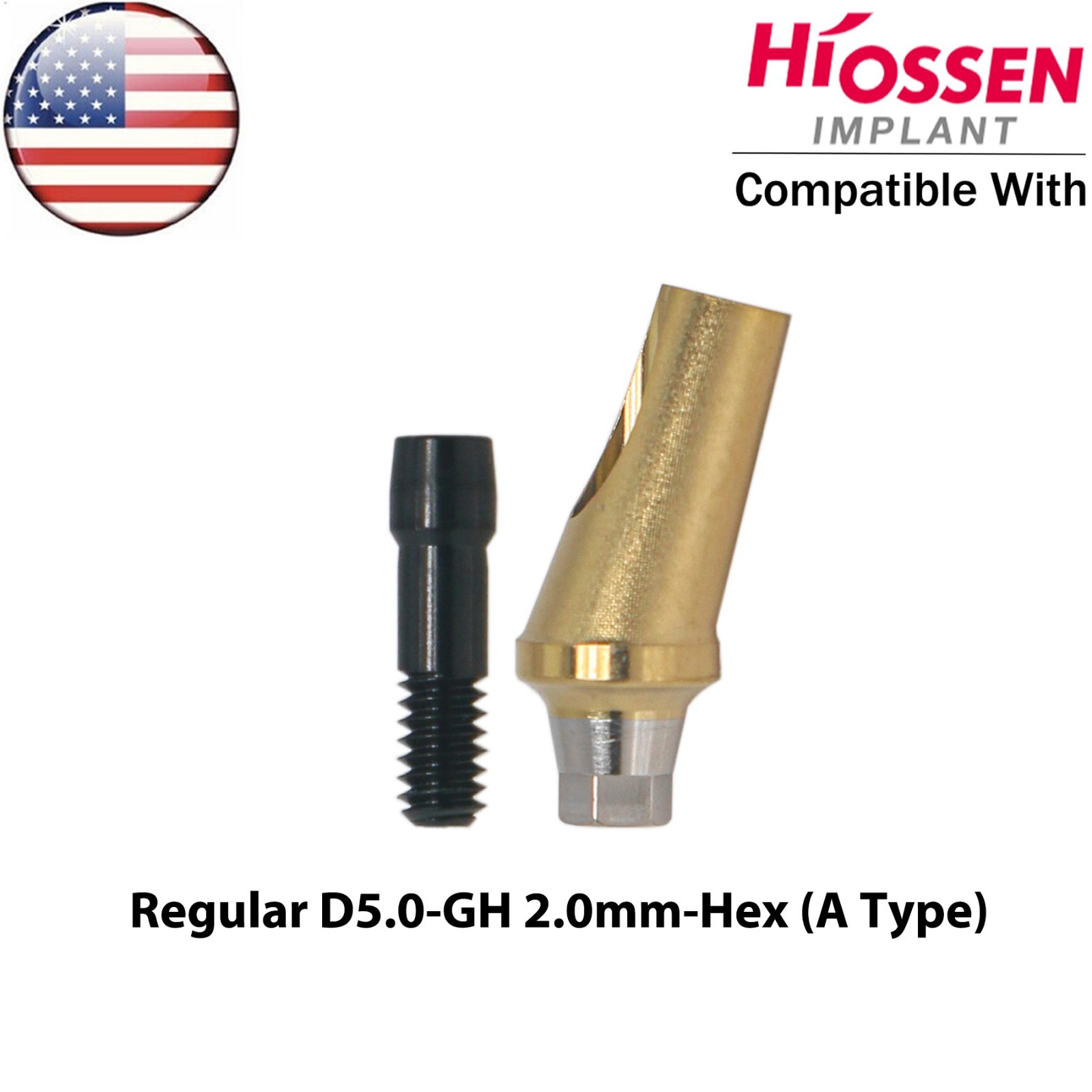 US 17° Mini/Regular Angled Dental Anatomic Abutment Ø4.5/5.0mm Fit Hiossen Oss