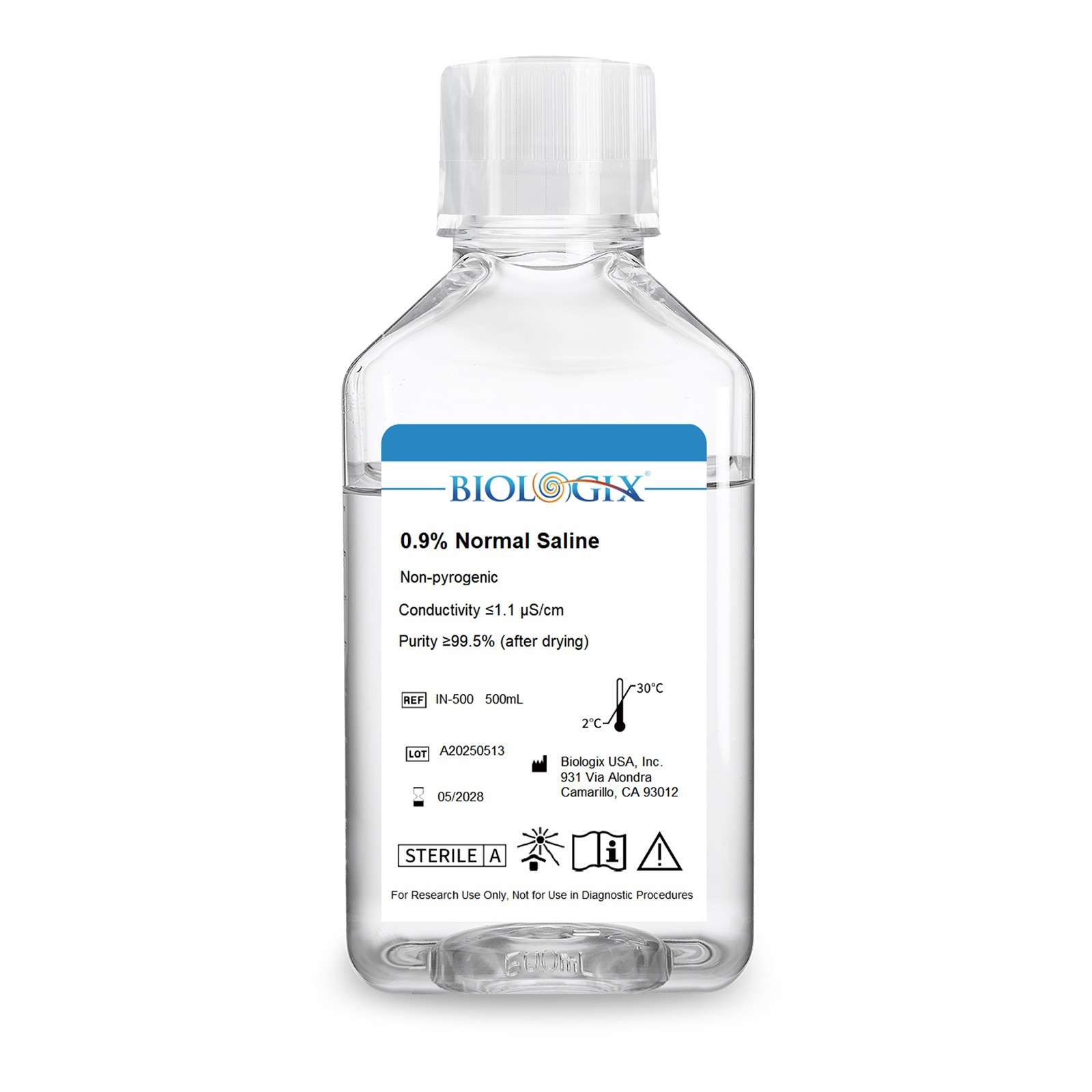 0.9% Sodium Chloride Solution, Buffer for Lab Research Only 500ml