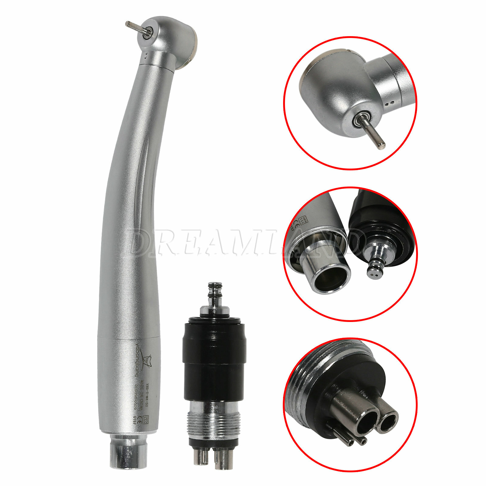 Large Torque Dental High Speed Handpiece & 4 Holes Quick Coupler YDNK4