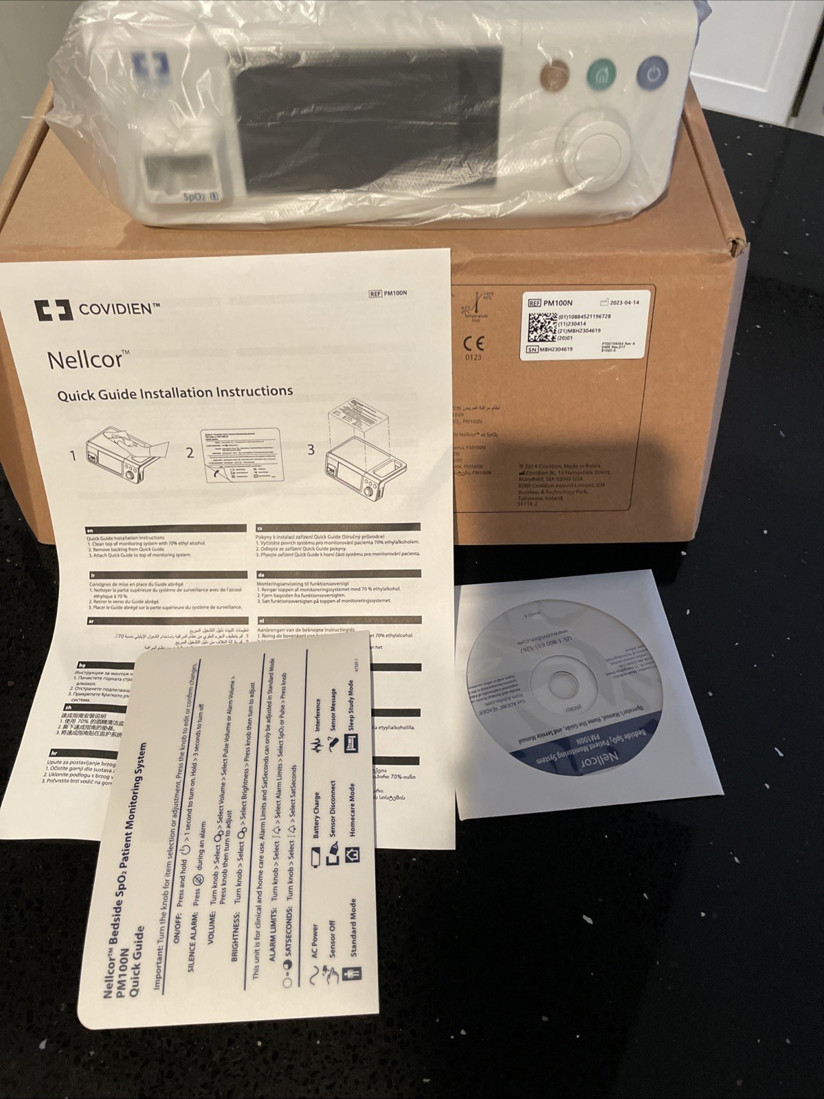 Covidien Nellcor PM100N SpO2 Bedside System No Power Cord Included
