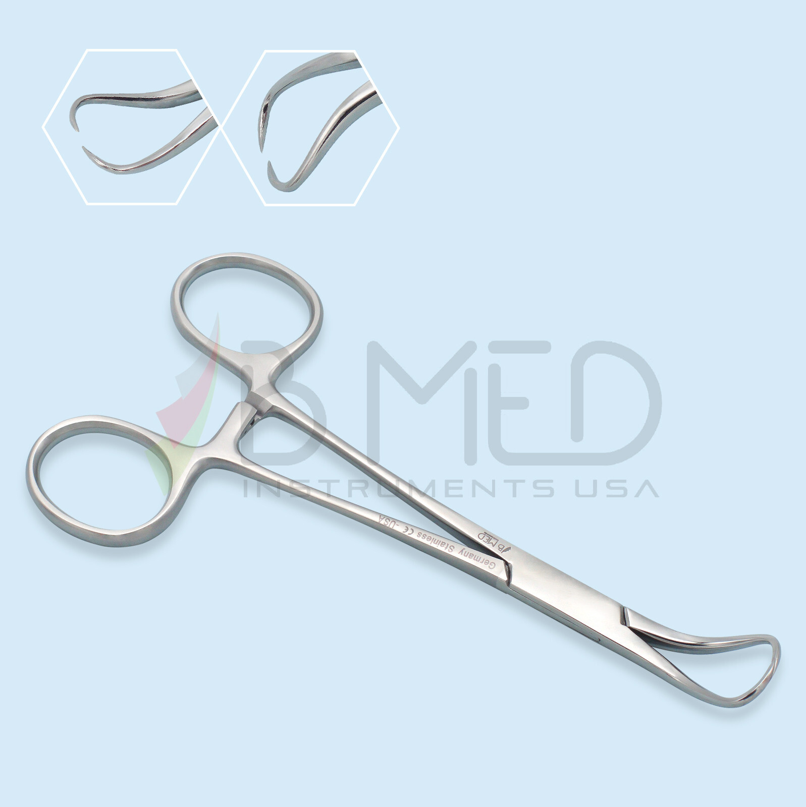 Backhaus Towel Clamp Forceps 5″ Curved Dental Surgical Ent