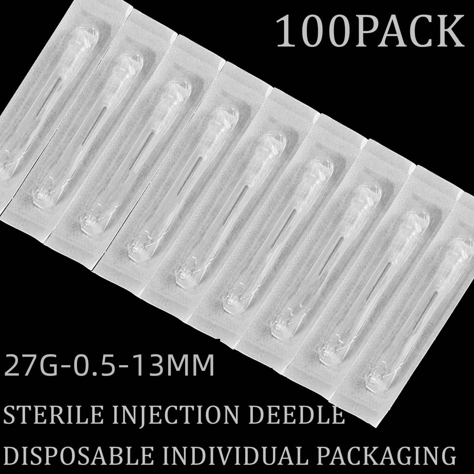 100 Pack 27 Gauge Needle 1/2 Inch, Lab Supplies Dispensing 27gauge 1 inch