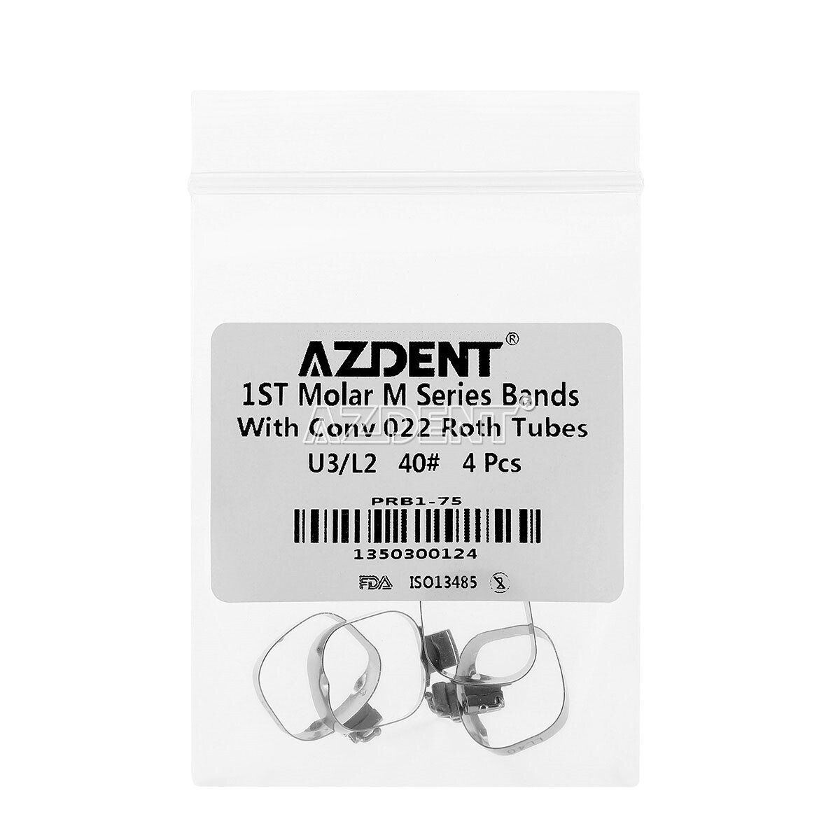 4PCS/Set Dental Orthodontic Buccal Tube Bands 1st Molar #35-40+# Roth .022 U3/L2