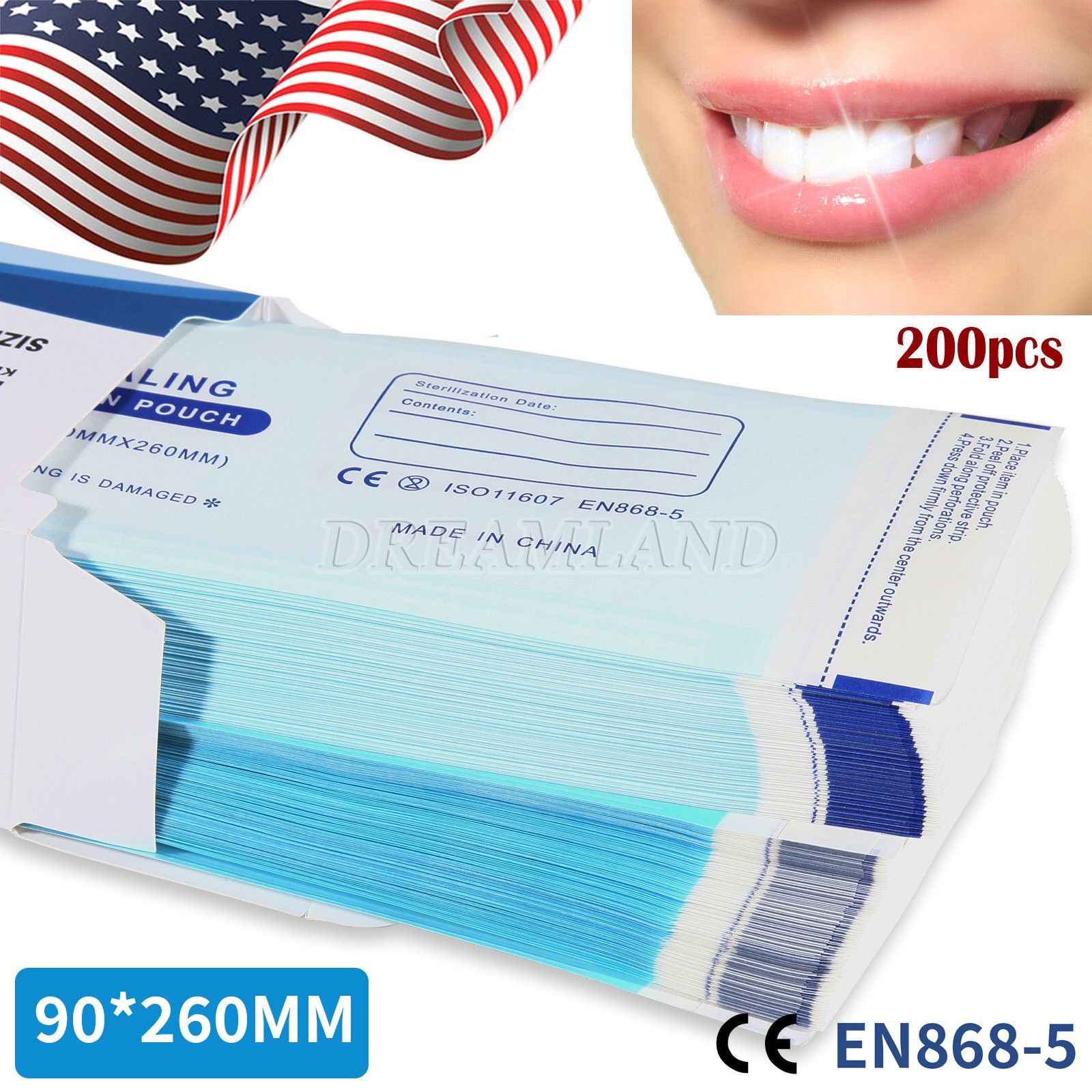 3.5″ X 10″ Self Sterilization Pouches Autoclave Pouch, Sterilizer Bags Dental US