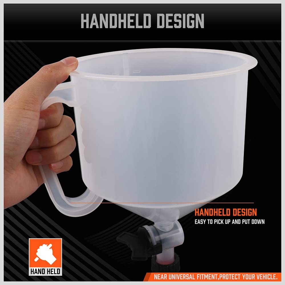 HORUSDY No-Spill Coolant Funnel Kit, Spill Proof Funnel Bleeder with Adapters. U