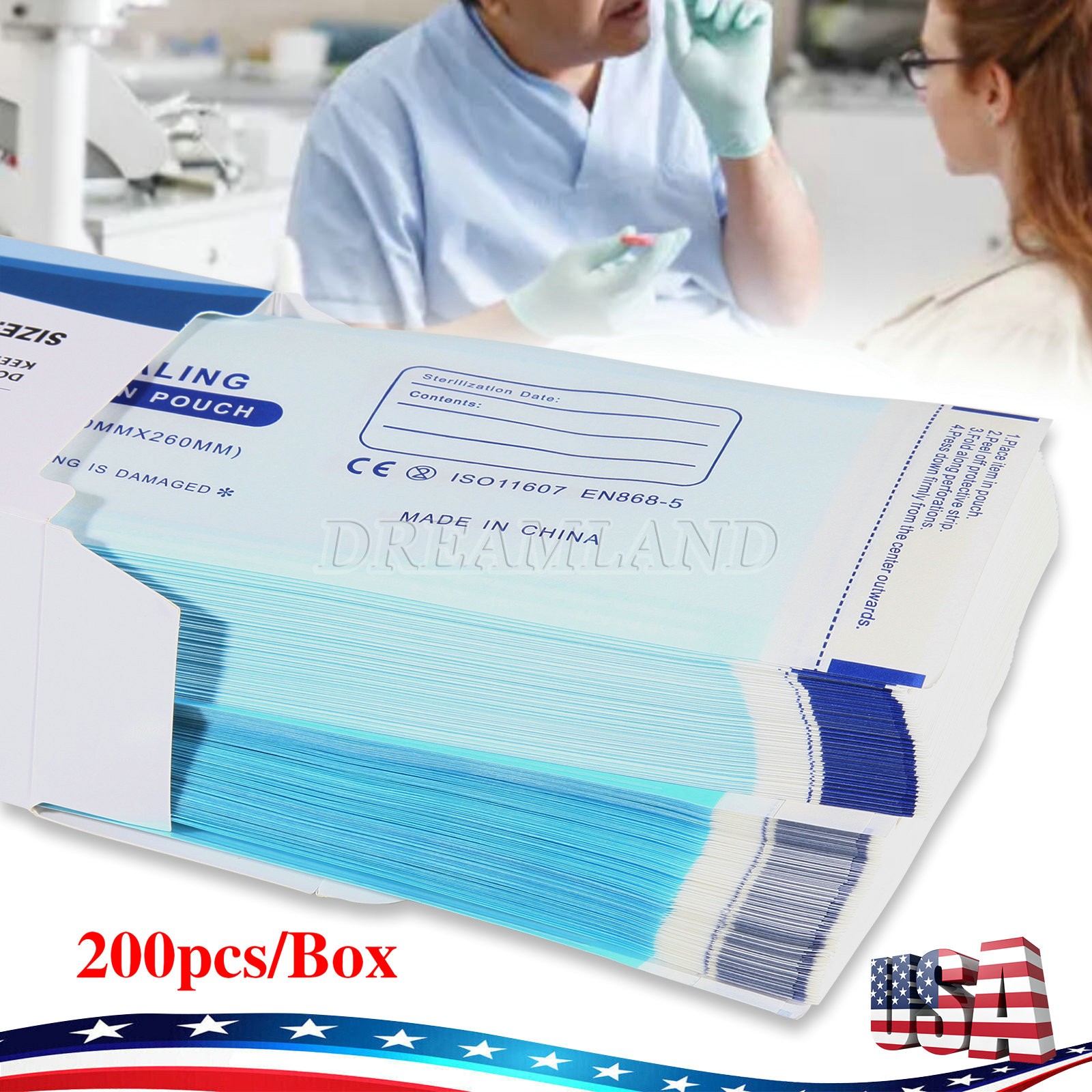 3.5″ X 10″ Self Sterilization Pouches Autoclave Pouch, Sterilizer Bags Dental US