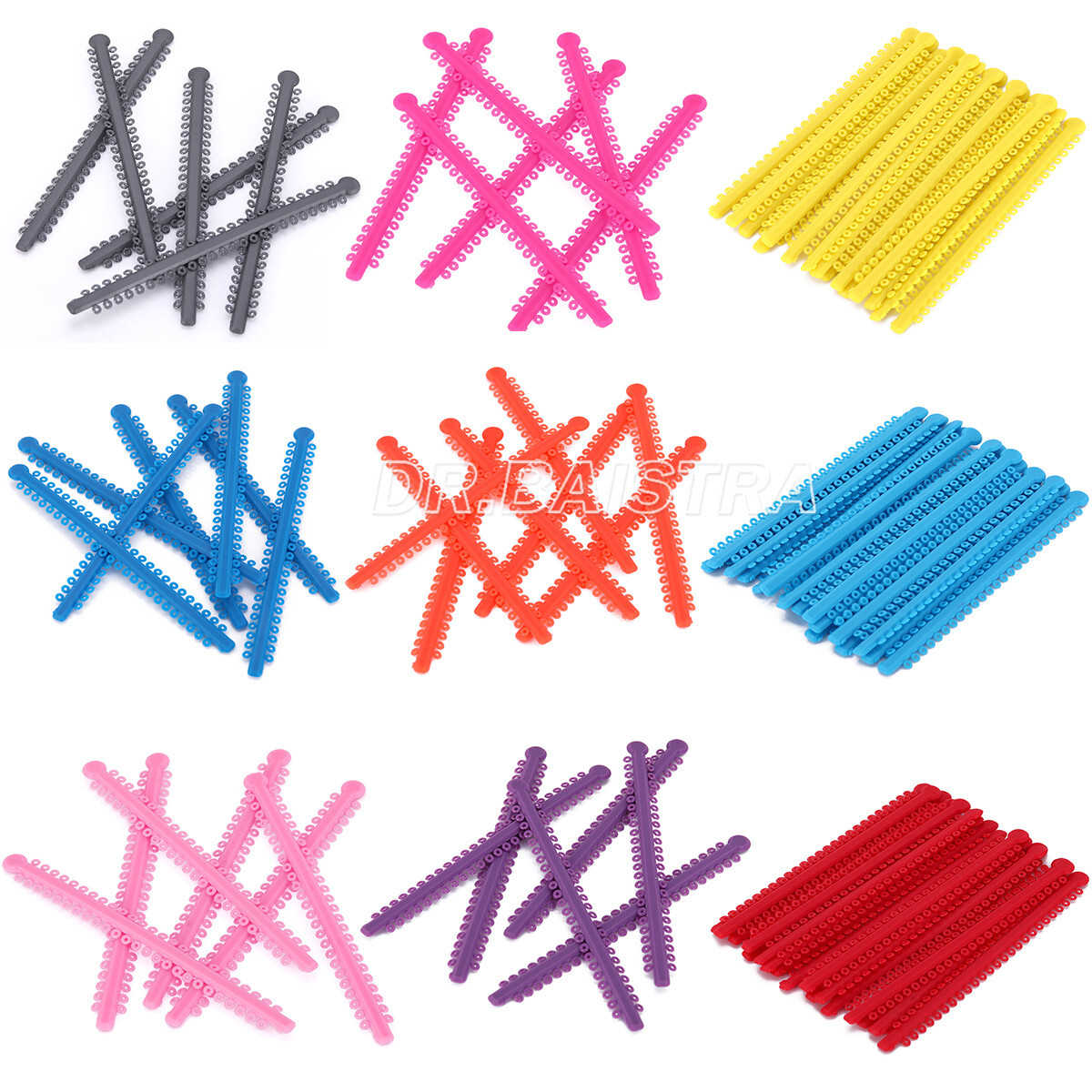 1000pcs Dental Orthodontic Elastic Ligature Ties Bands for Brackets 23 Colors