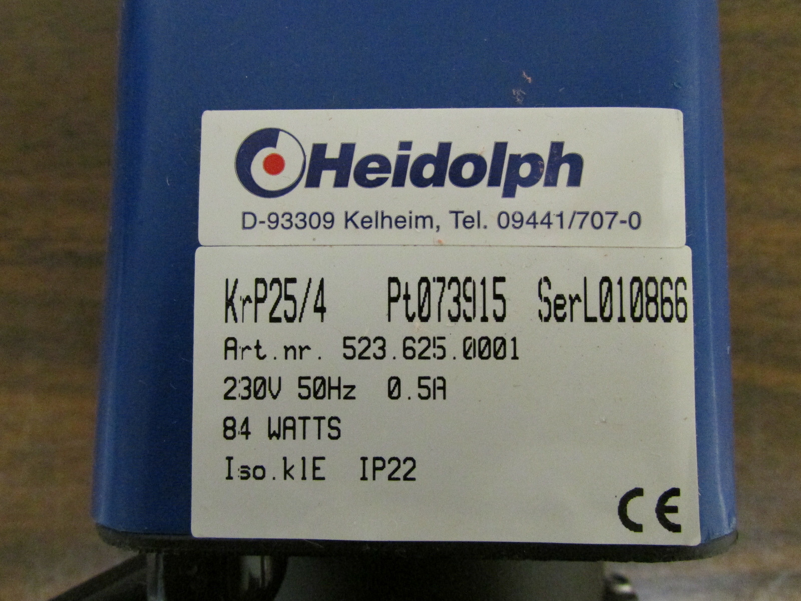 Heidolph Laboratory Pump KrP25/4 230V 50Hz 0.5A 84W