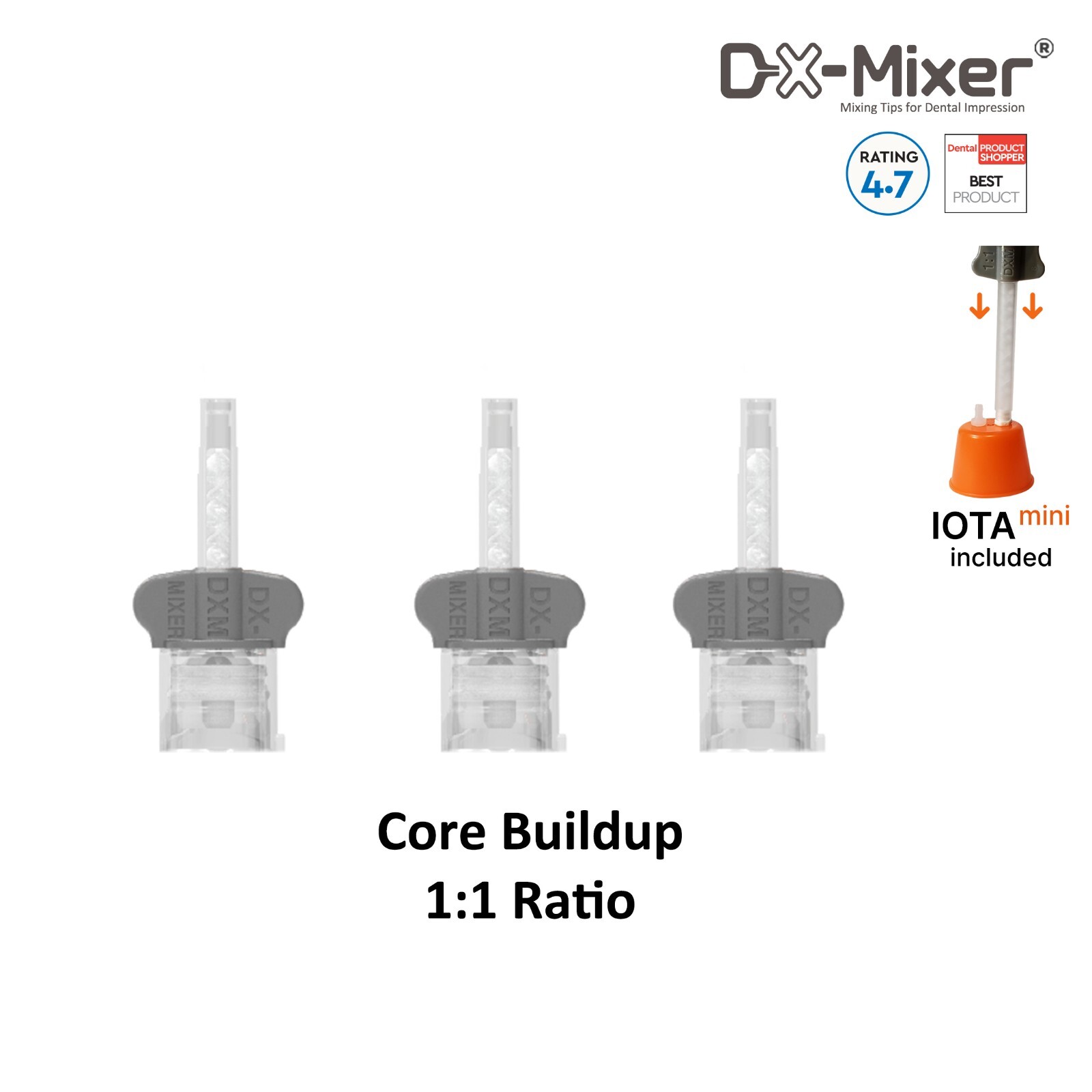 Core material Build Up Dental HP Mixing Tips DX-Mixer® 48pcs High Performance
