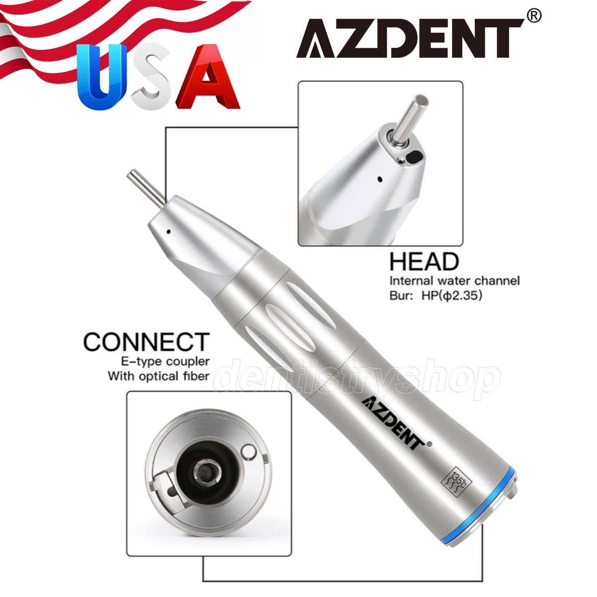 AZDENT Dental Electric LED Brushless Micro Motor/1:1/1:5 Increasing Handpiece