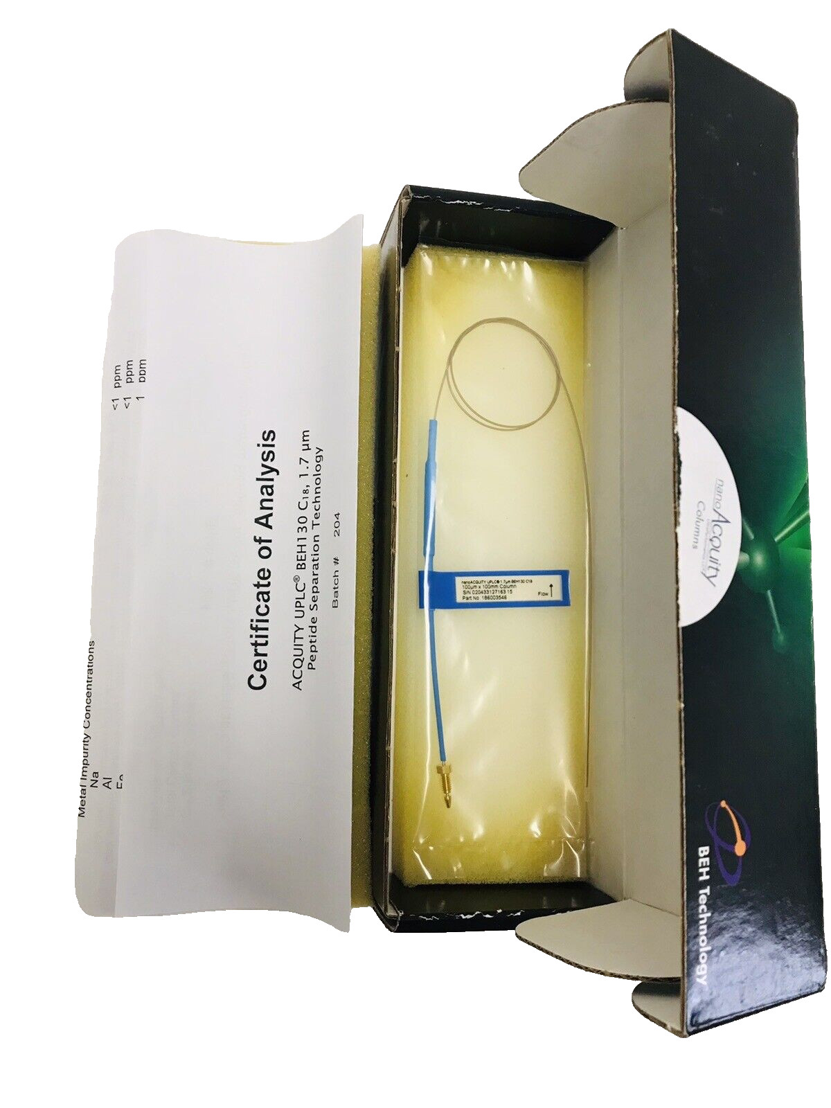 Sealed Waters 186003546 nanoACQUITY UPLC BEH C18 Column 1.7 um 100 um x 100 mm