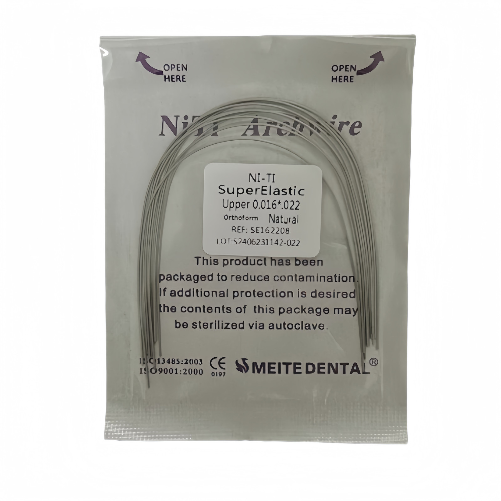 Dental Orthodontic Arch Wire Super Elastic Niti Round Rectangular Natural Form