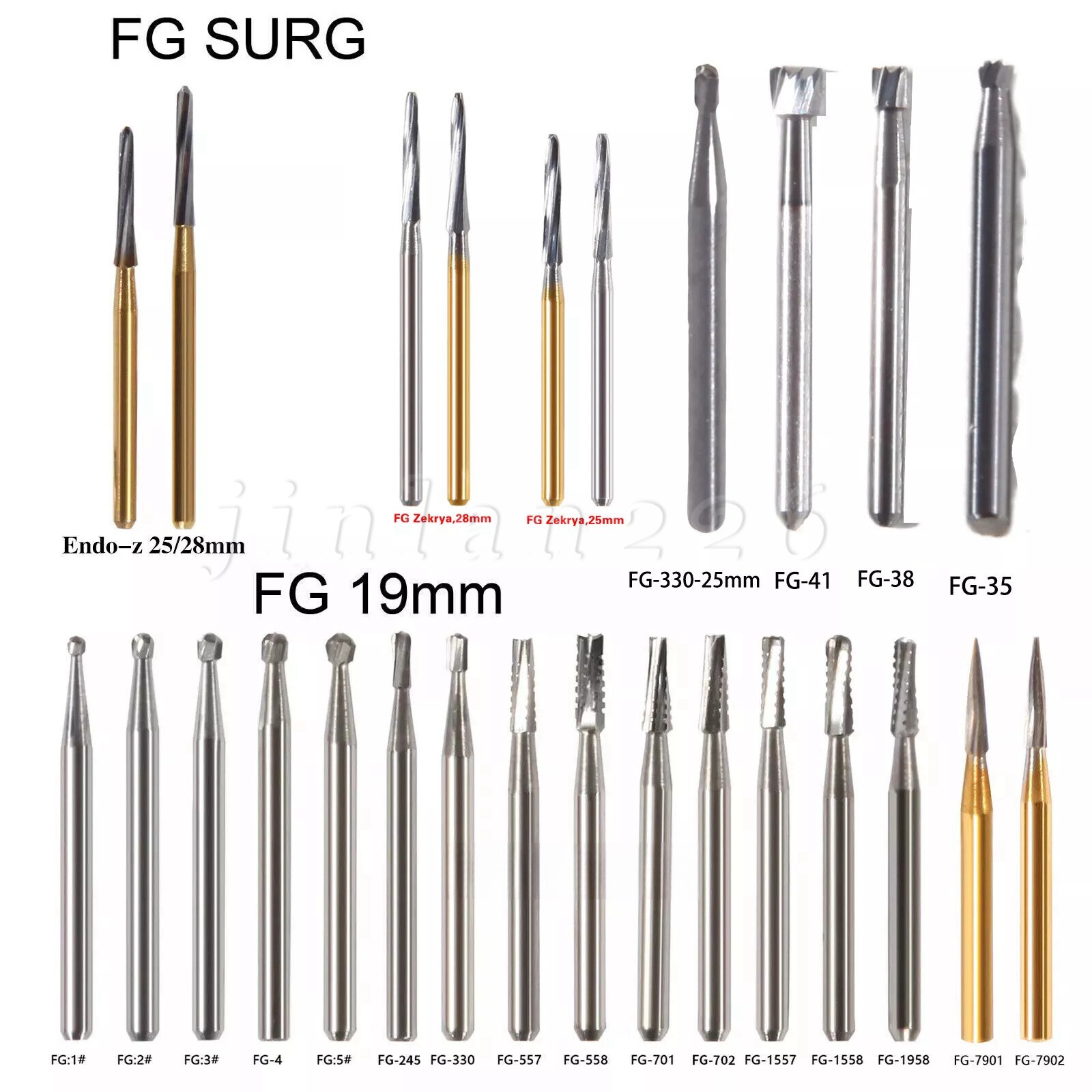 Dental Tungsten Steel Burs For High Speed Handpiece FG7901 FG7902 FG7406 FG7408