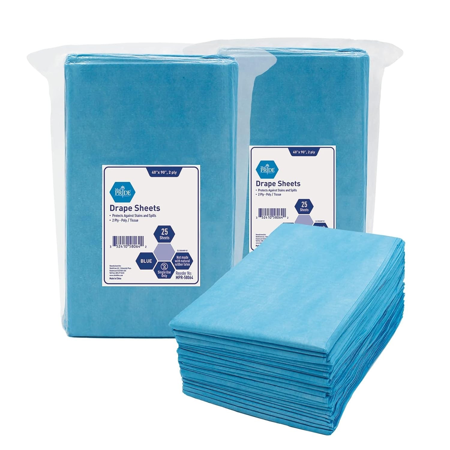 MED PRIDE 50ct Disposable Drape Sheets 2-Ply Leakproof Medical Table Covers
