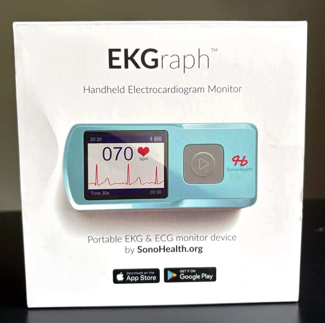 SonoHealth EKGraph Handheld Wireless Portable EKG/ECG Monitor, Bluetooth