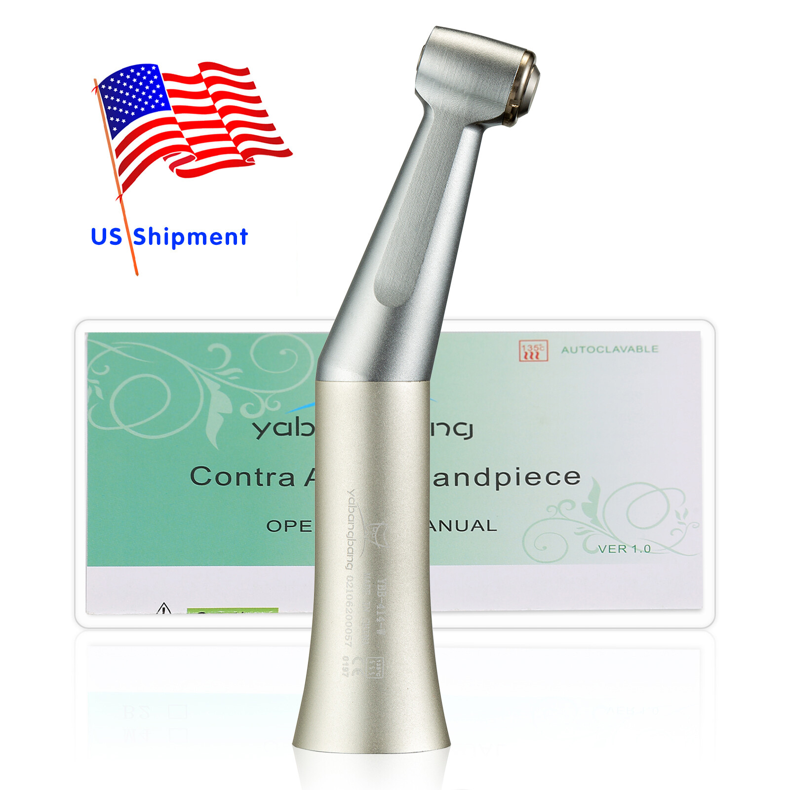 NSK Style Dental Slow Speed Contra Angle Handpiece Push FG 1.6 /CA 2.35mm Burs