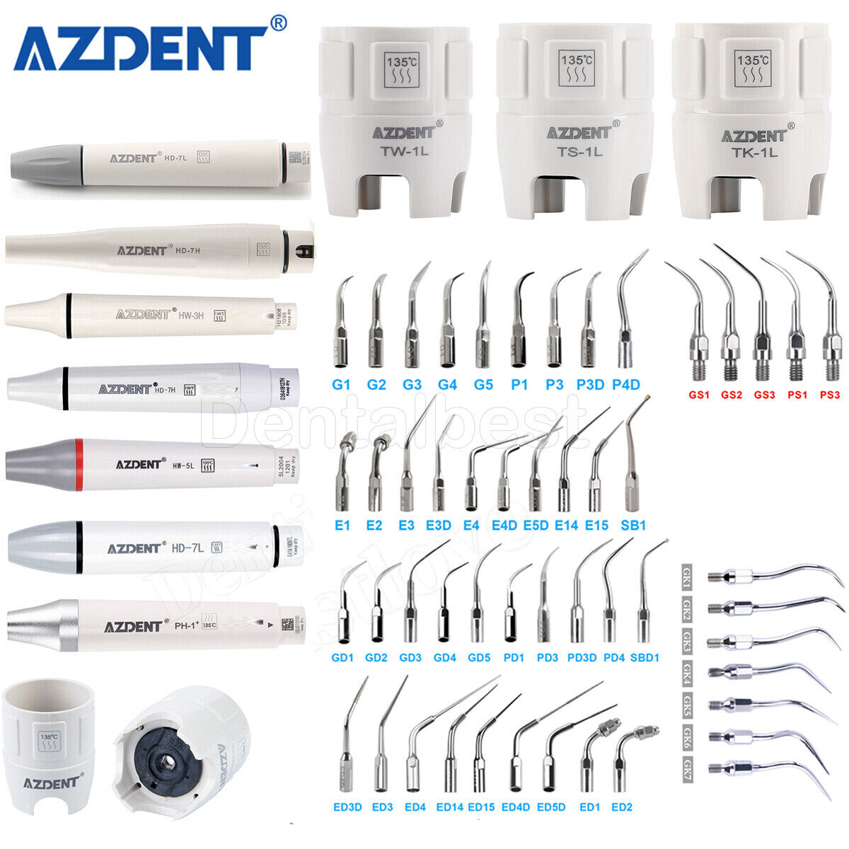 Dental Ultrasonic Scaler Handpiece/Tip/Torque Wrench Fit EMS SATELEC KAVO
