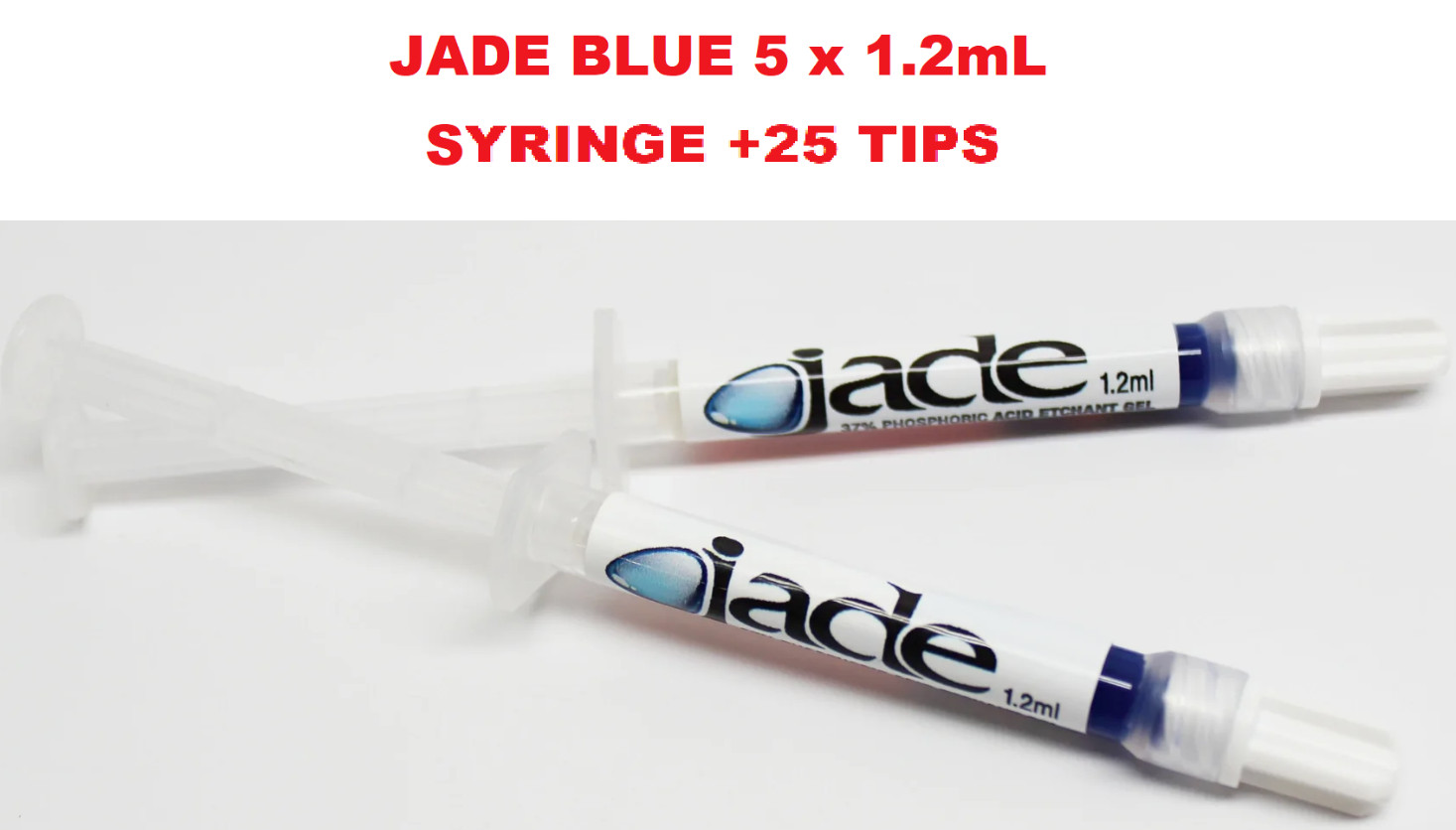 Jade BLUE 37% Phosphoric Acid Etchant 1.2ml Syringe & Applicator Tips USA