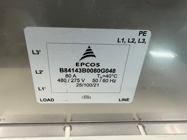**258** Replaces Siemens Axiom Artis Epcos RFI filter p/n: B84143B0080G048