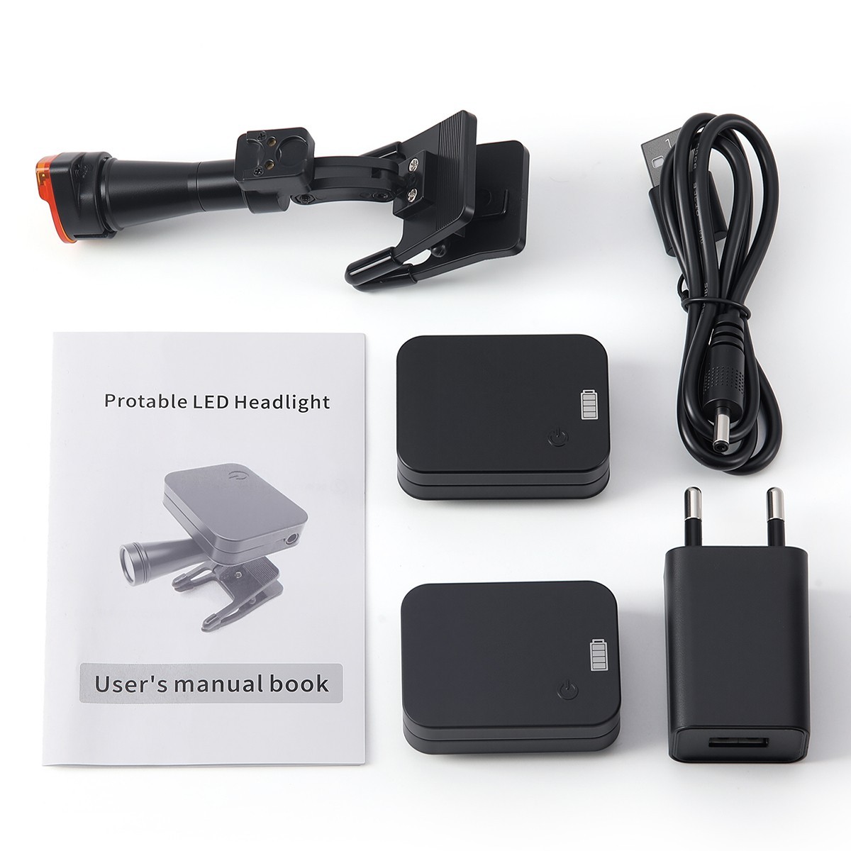 Wireless 5W Dental LED Clip-On Headlight 2 Magnetic Battery for Binocular Loupes