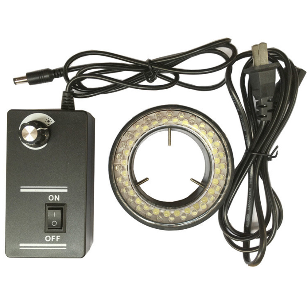 Adjustable Ring 60-LED illuminator Lamp For STEREO ZOOM Microscope Power Plug US