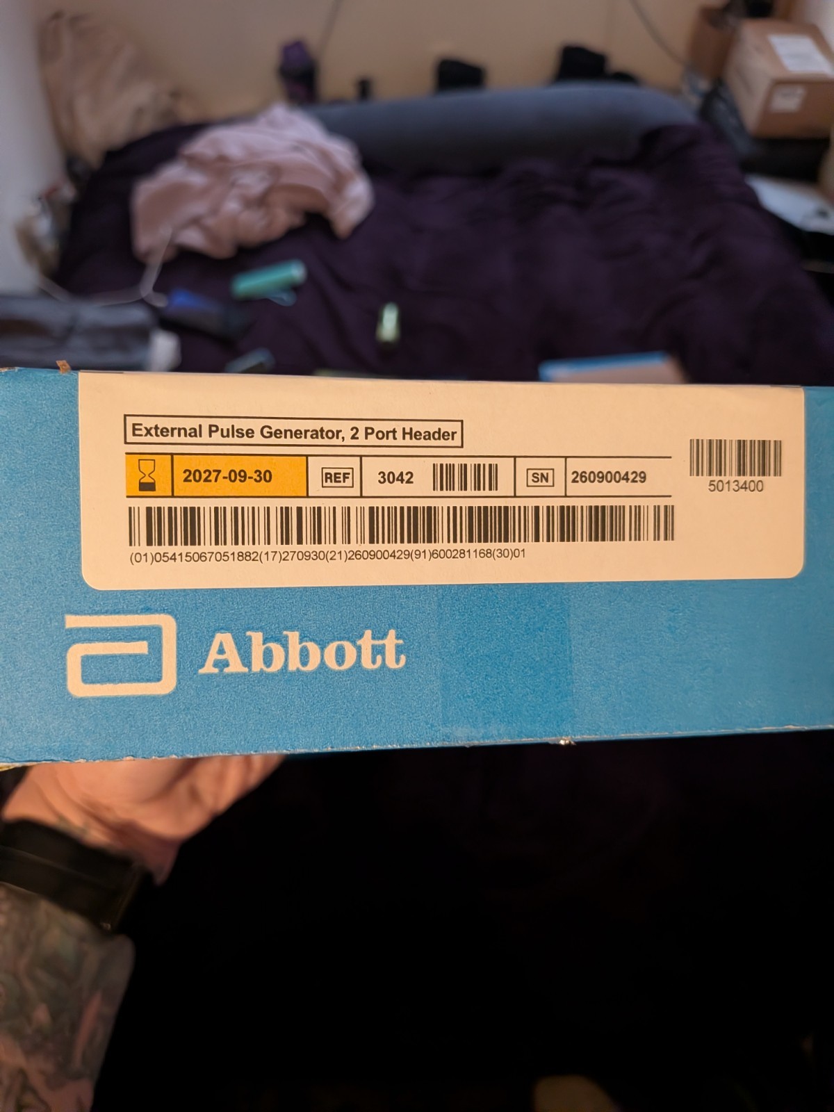 Abbott External Pulse Generator Cardiology 2 Port Header REF 3042 SN 260900429