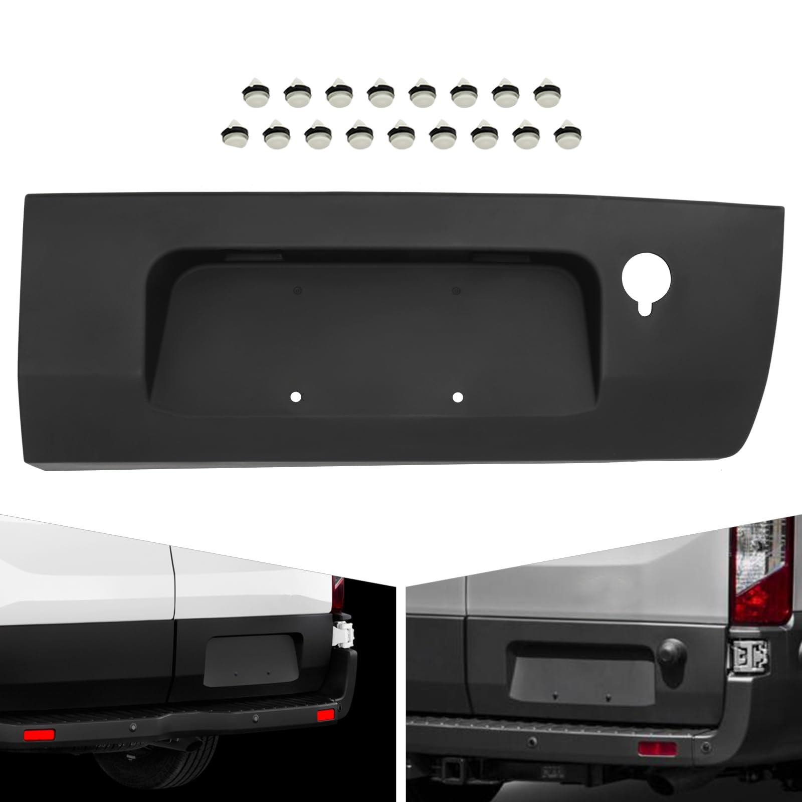 2015-2019 Transit Rear Door Lower Molding Right Black Plastic Direct Replacement