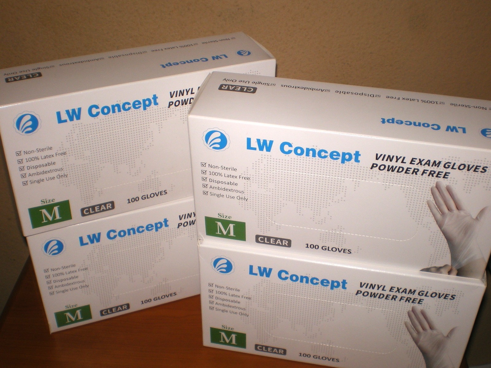 4 Boxes Clear Disposable Gloves Powder Latex Free Food Safe Kitchen 400pc MEDIUM