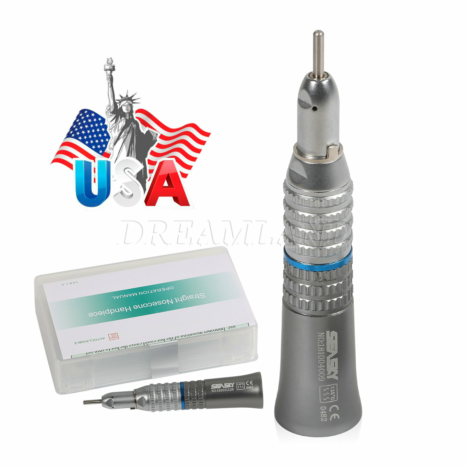 Dental Straight Low Speed Handpiece Auto /Manual Chuck Contra Angle Motor F/ NSK