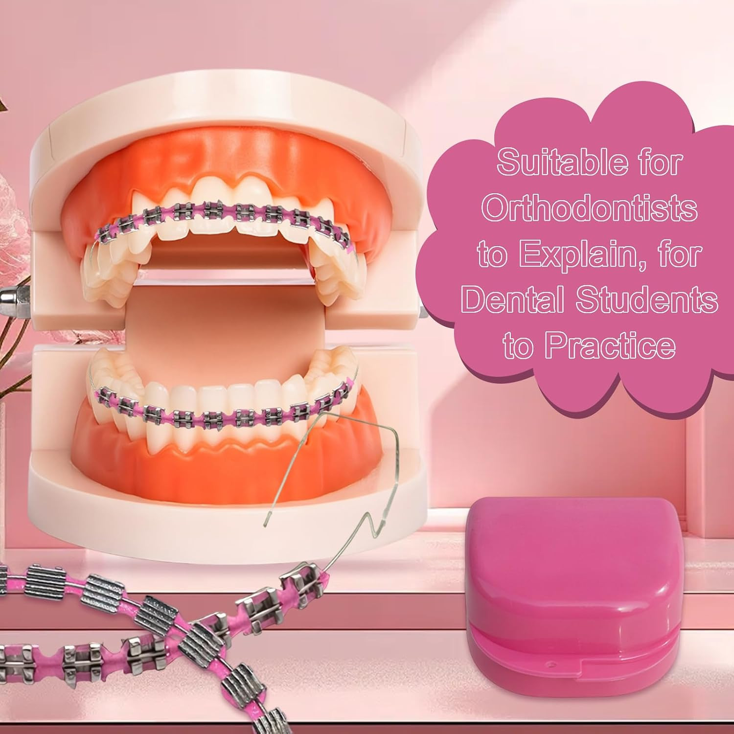 1 Pack Fake Braces, Temporary Tooth Decoration with Metal Wires, Metal Brackets