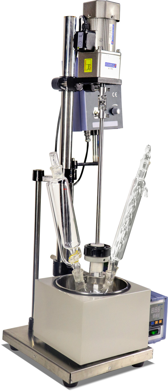 2L single layer glass reactor single layer glass reactor reaction vessel 220V EU