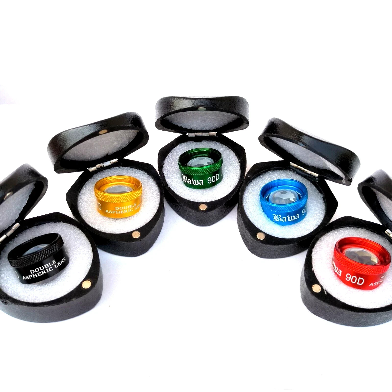 90D Double Aspheric Ophthalmic Fundus Lens Used Multicolor Lot Of 5PC
