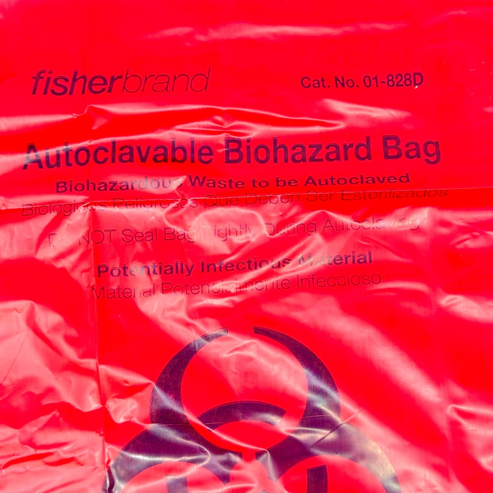 Fisherbrand 01-828D Autoclavable Biohazard Waste Bags 25×35 Red 200/CS