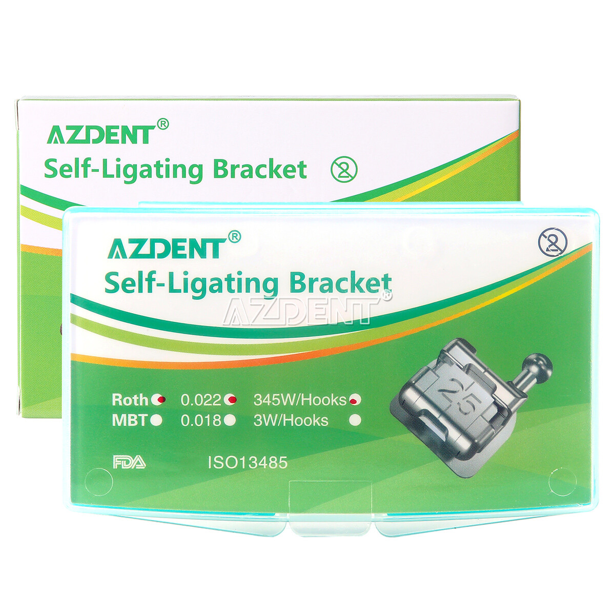 10X AZDENT Dental Orthodontic Self Ligating Brackets Braces Roth.022 Hooks 3-4-5