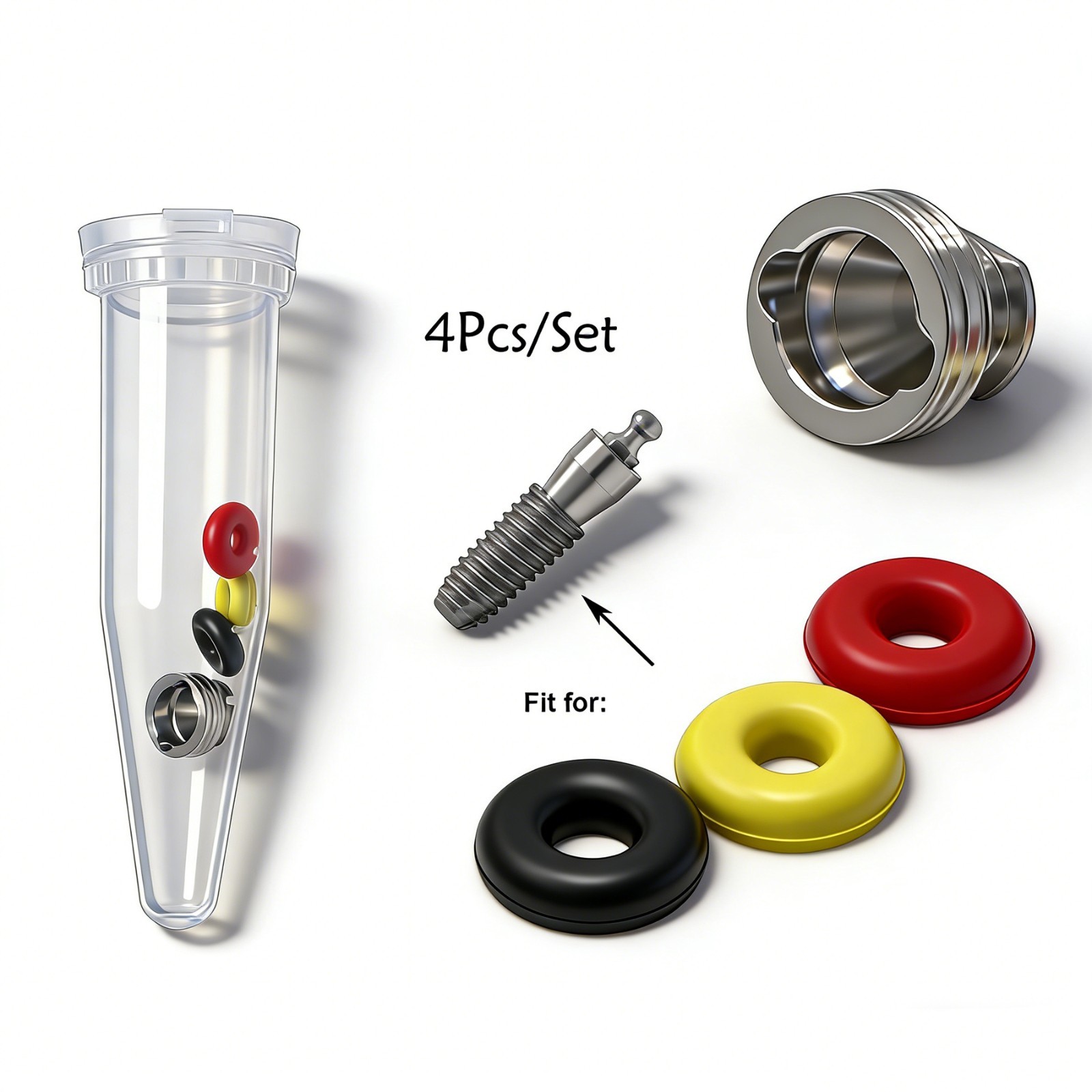 10Pcs Implant O-Ring Retention Cap Kit for Hiossen Osstem Hex Ball Abutment