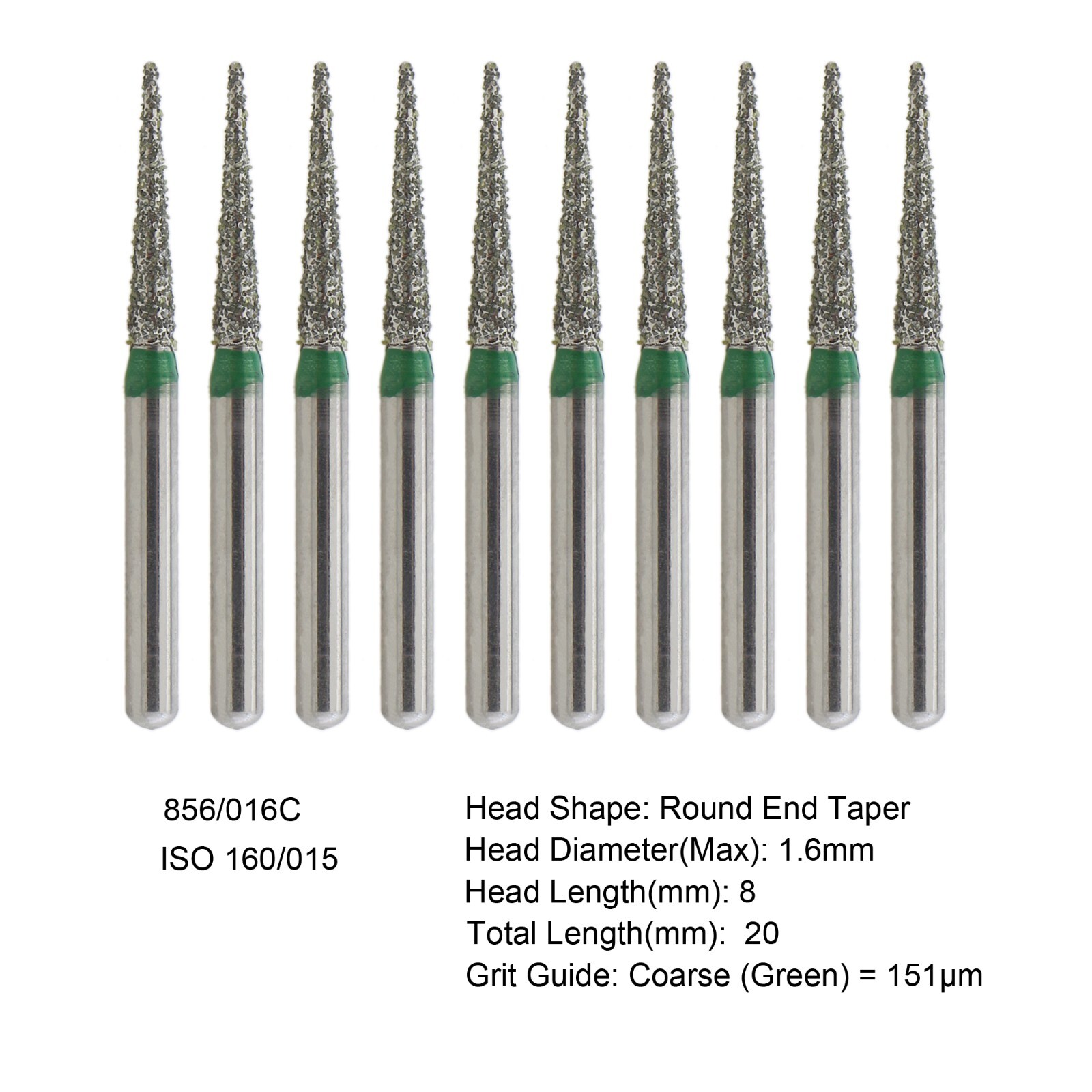 Dental Diamond Bur FG High Speed Bur Pear Round Taper 830 856 850 Chamfer Coarse