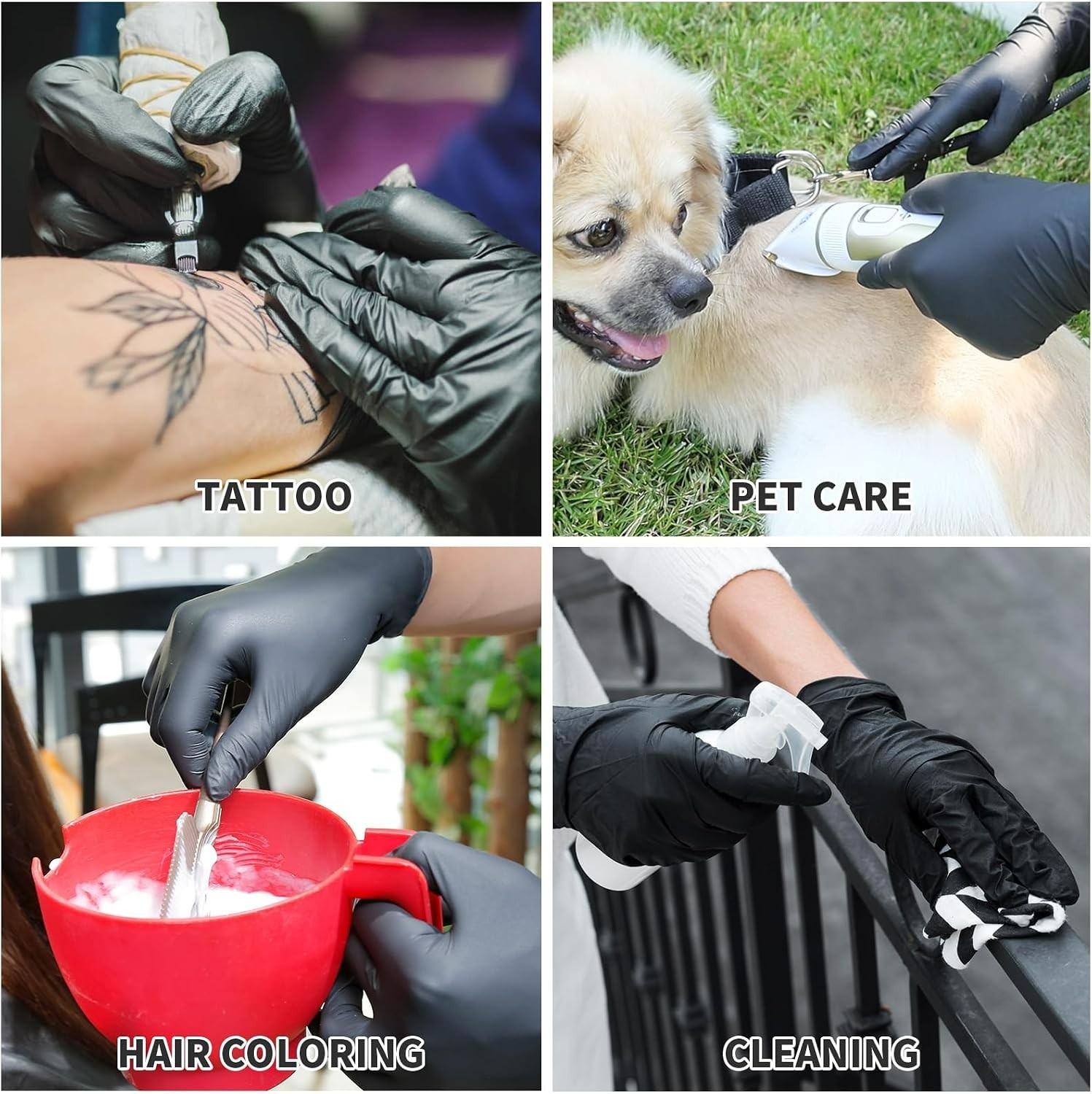 Ambidextrous Black Nitrile Disposable Gloves – 3mil, Powder Free & Textured Grip