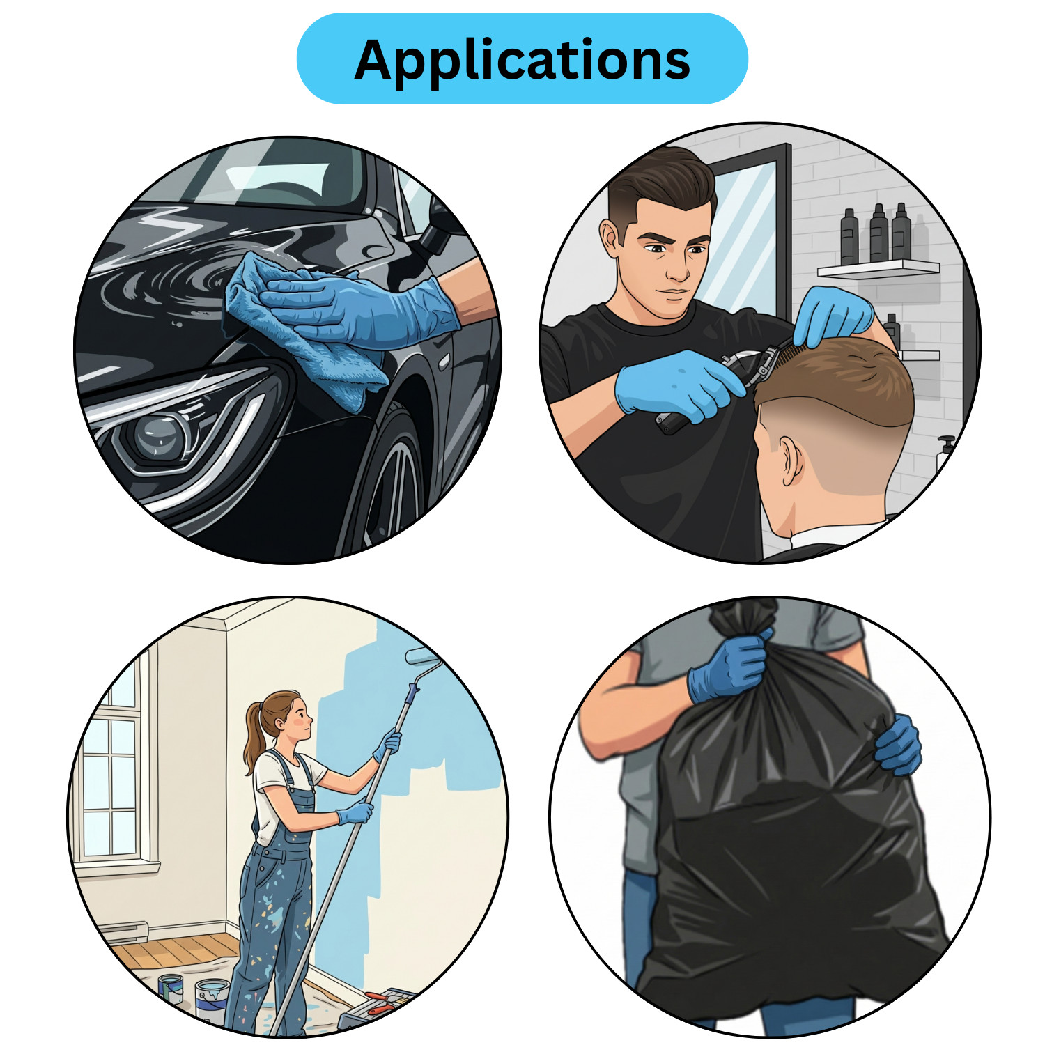 1000 Pcs, Blue Nitrile Powder-Free Disposable Gloves Large 3 MIL Finger-Textured