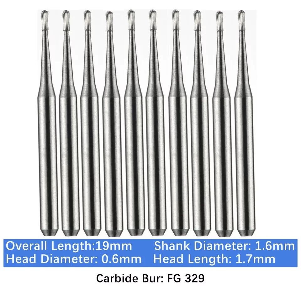 Dental Tungsten Carbide Burs for High Speed Handpiece FG 19mm Short Shank